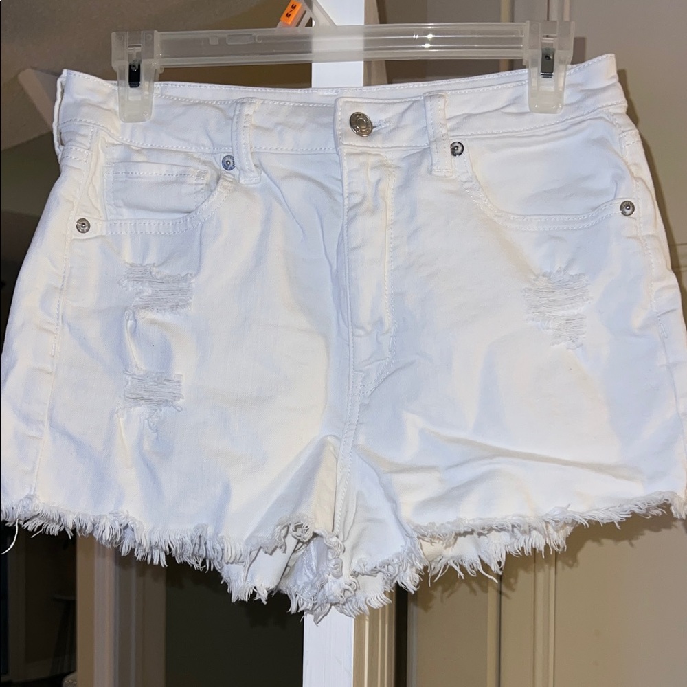 White American Eagle Distressed Denim Shorts